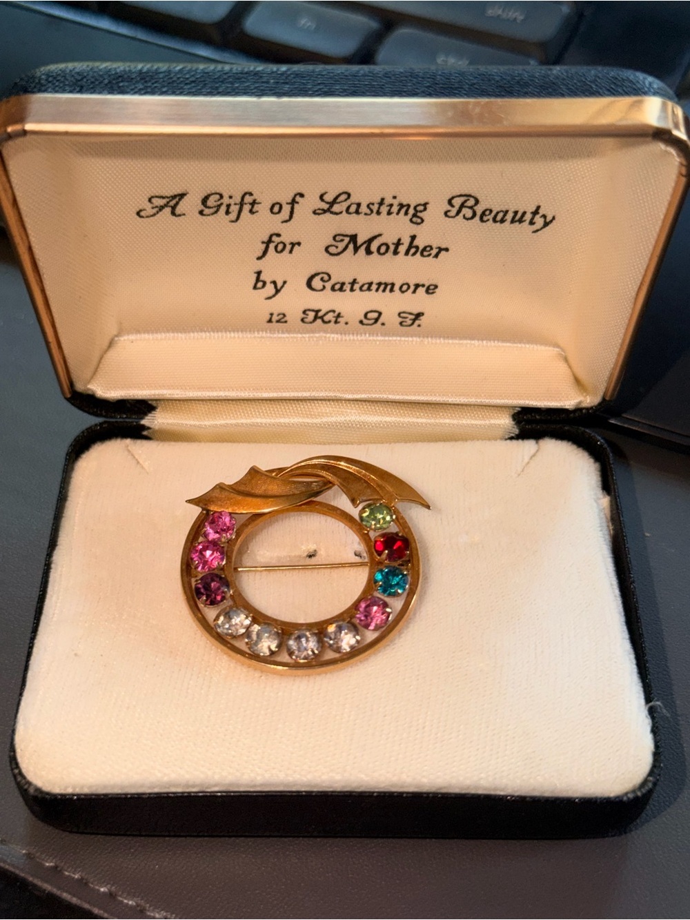 Vintage 12KtGF Wreath Brooch by Catamore